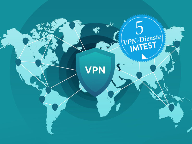 Weltkarte mit VPN-Schild