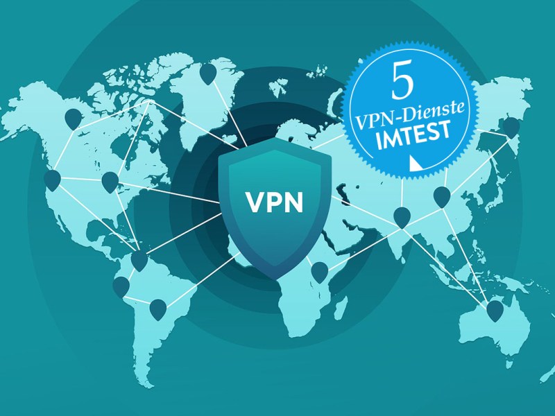 Weltkarte mit VPN-Schild