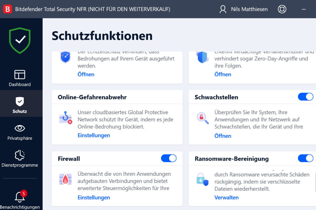 Bitdefender Ramsomware-Schutz