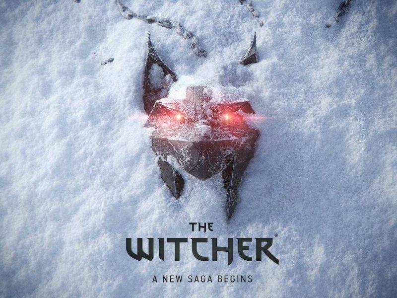 Ein Werbesymbol für das neue The Witcher-Videospiel