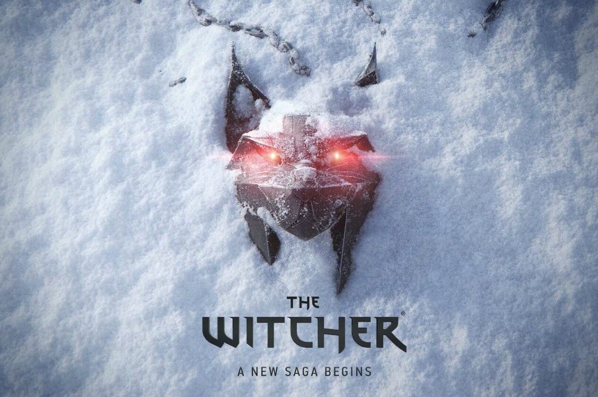 Ein Werbesymbol für das neue The Witcher-Videospiel