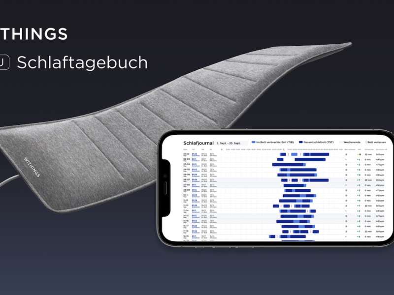 Das Schlaftagebuch von Withings für dessen Sleep Analyzer