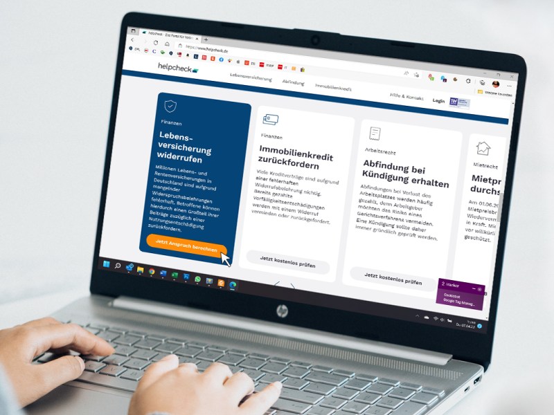 Windows Notebook mit helpcheck im Browserfenster