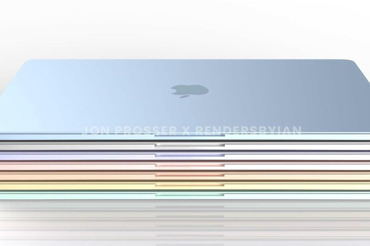 Bunte Farbvarianten eines Macbooks