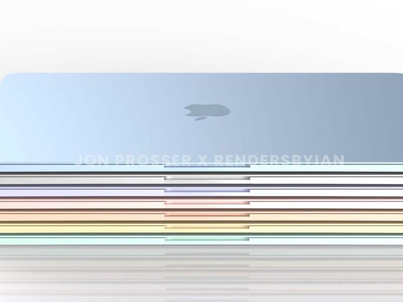 Bunte Farbvarianten eines Macbooks