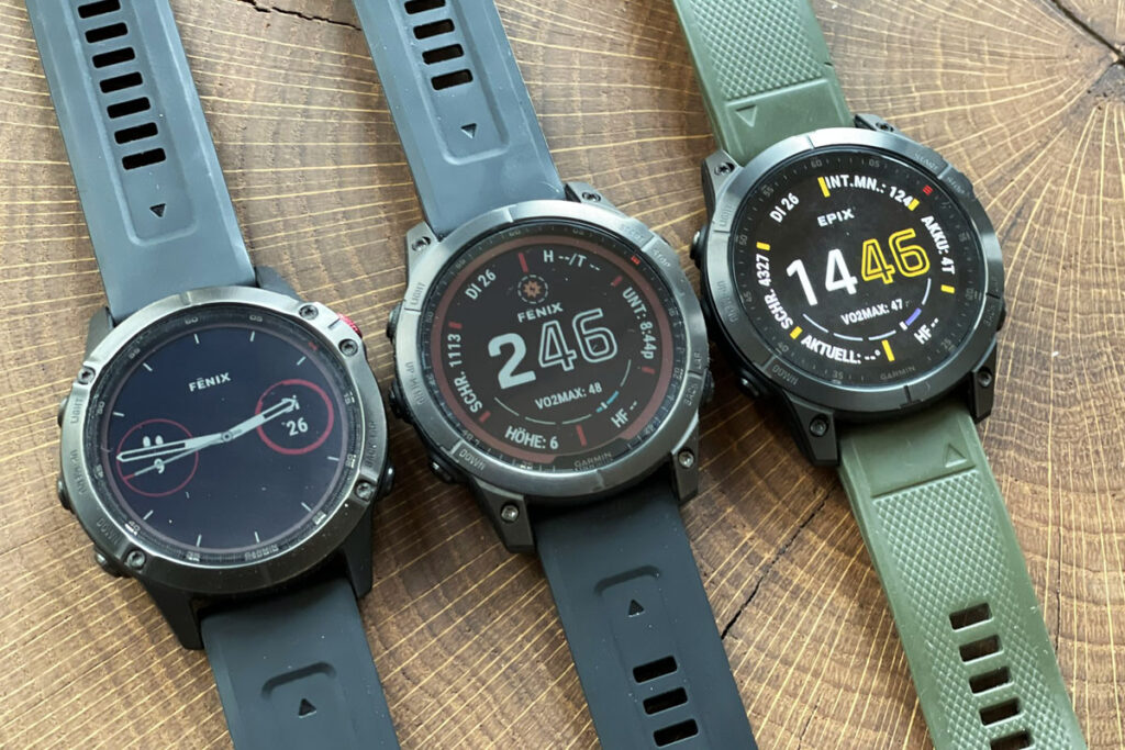 Fenix 6, Fenix 7 und Epix im Vergleich