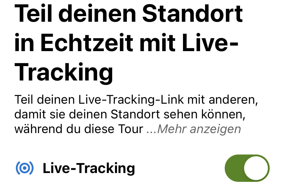 Komoot Live Tracking