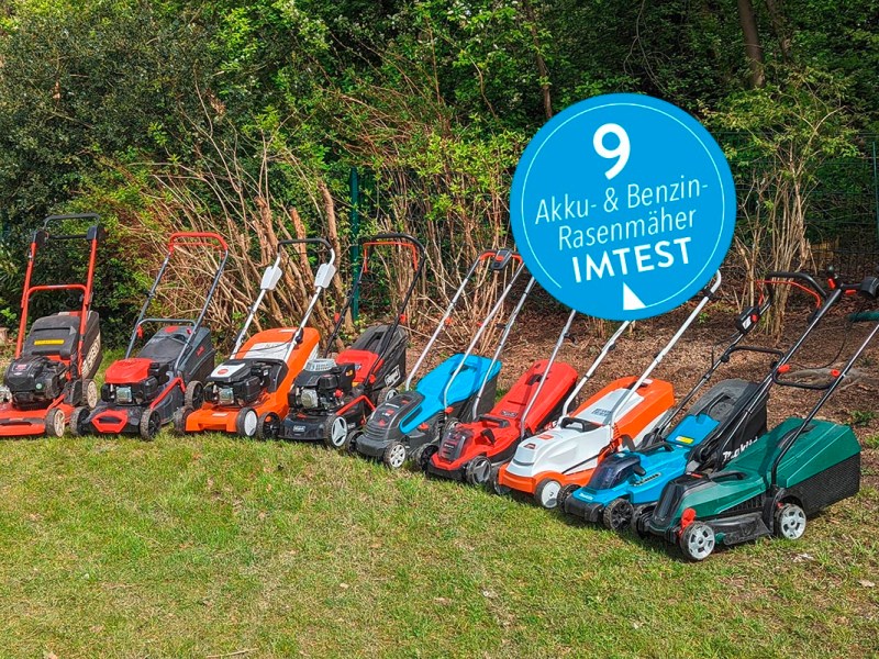 9 Akku- & Benzin-Rasenmäher im Test