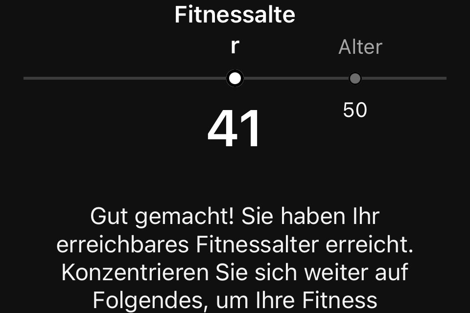 Garmin Fitnessalter-Anzeige