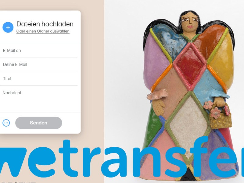WeTransfer Oberfläche