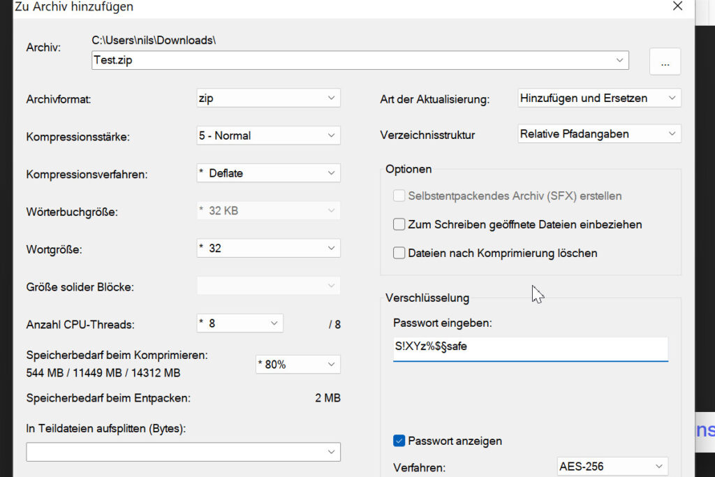 7_zip verschlüsseln