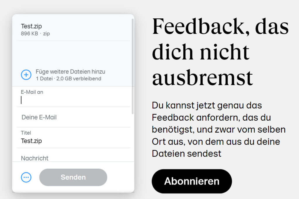 Datei senden WeTransfer