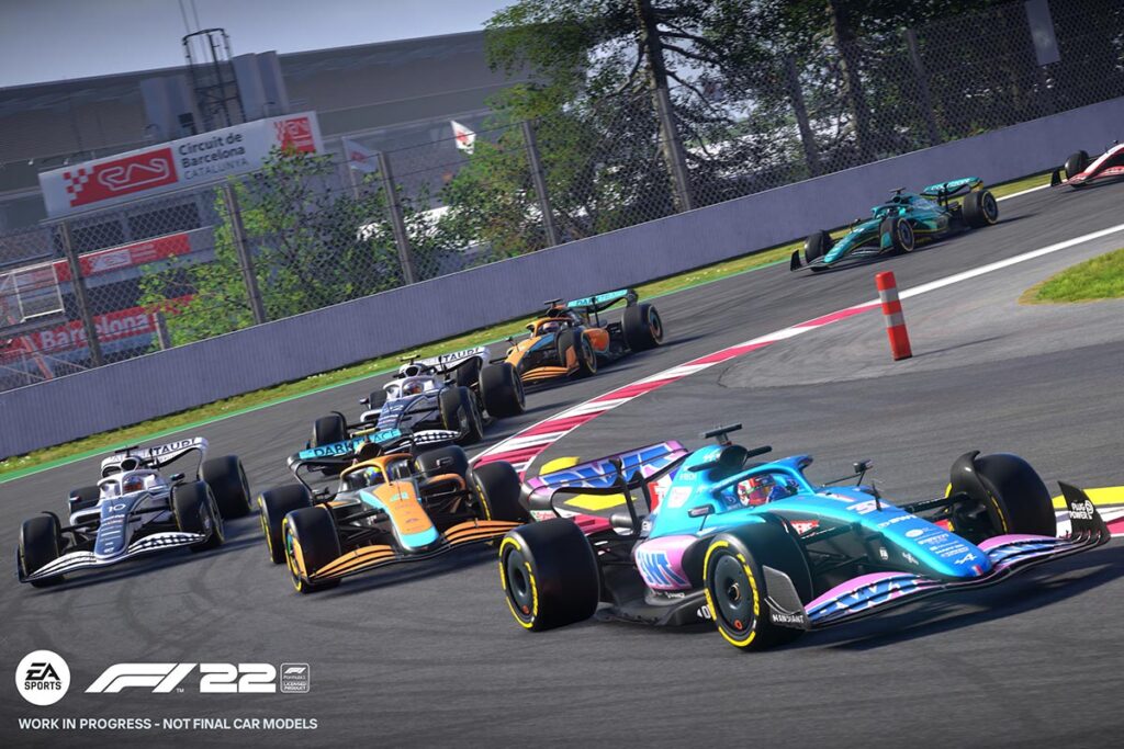 Screenshot der animierten F1-Rennstrecke