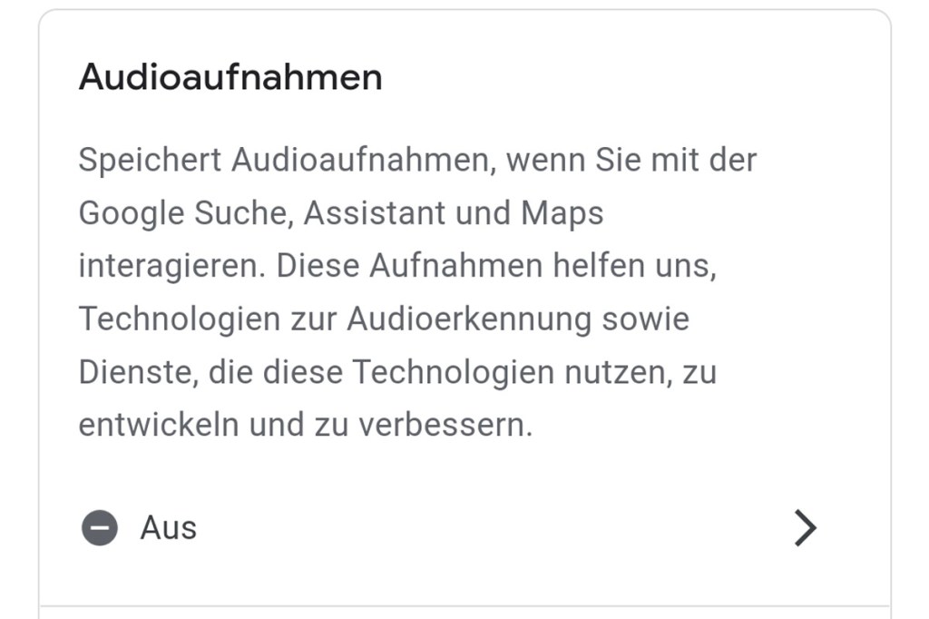 Google Audioaufnahmen