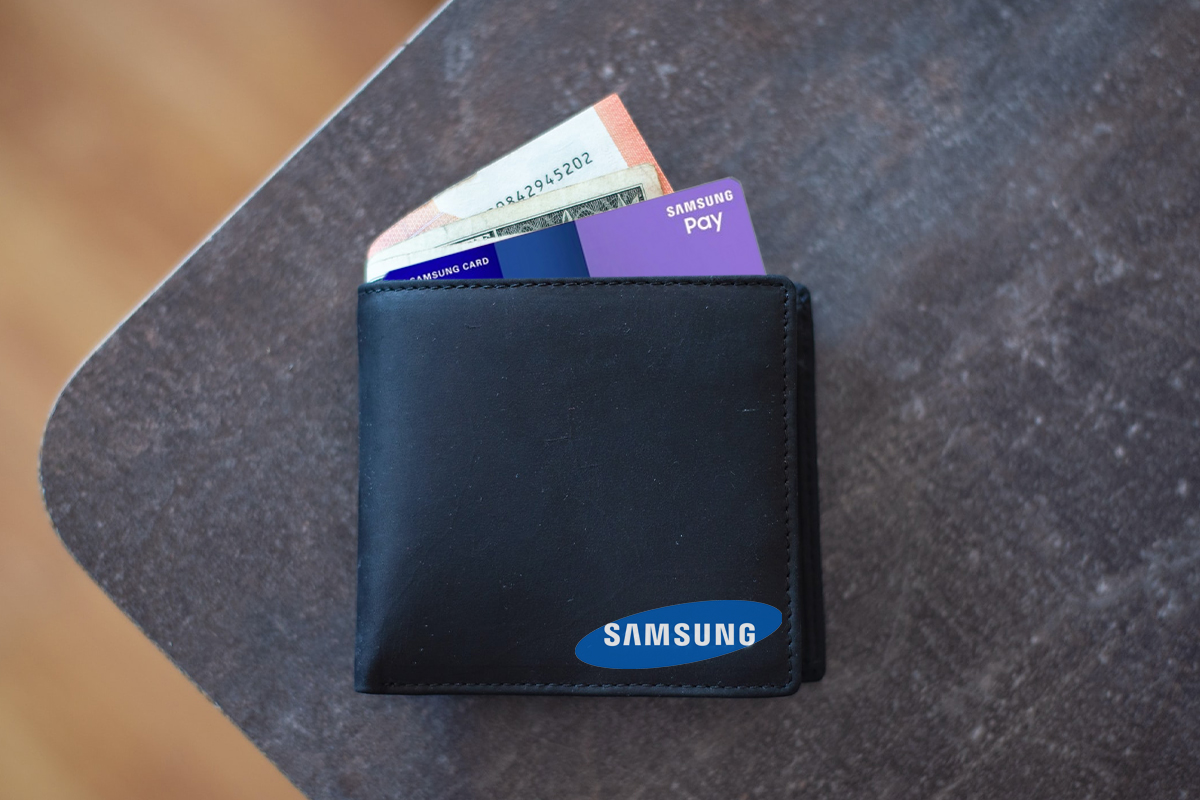 Portemonnaie mit Samsung-Schriftzug
