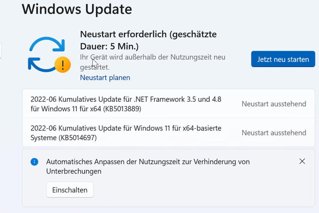 Windows Update verfügbar