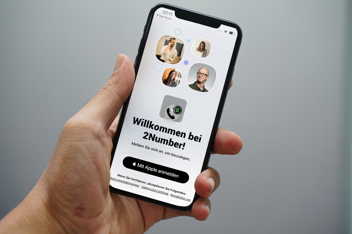 Startbildschirm von 2Number auf einem Smartphone