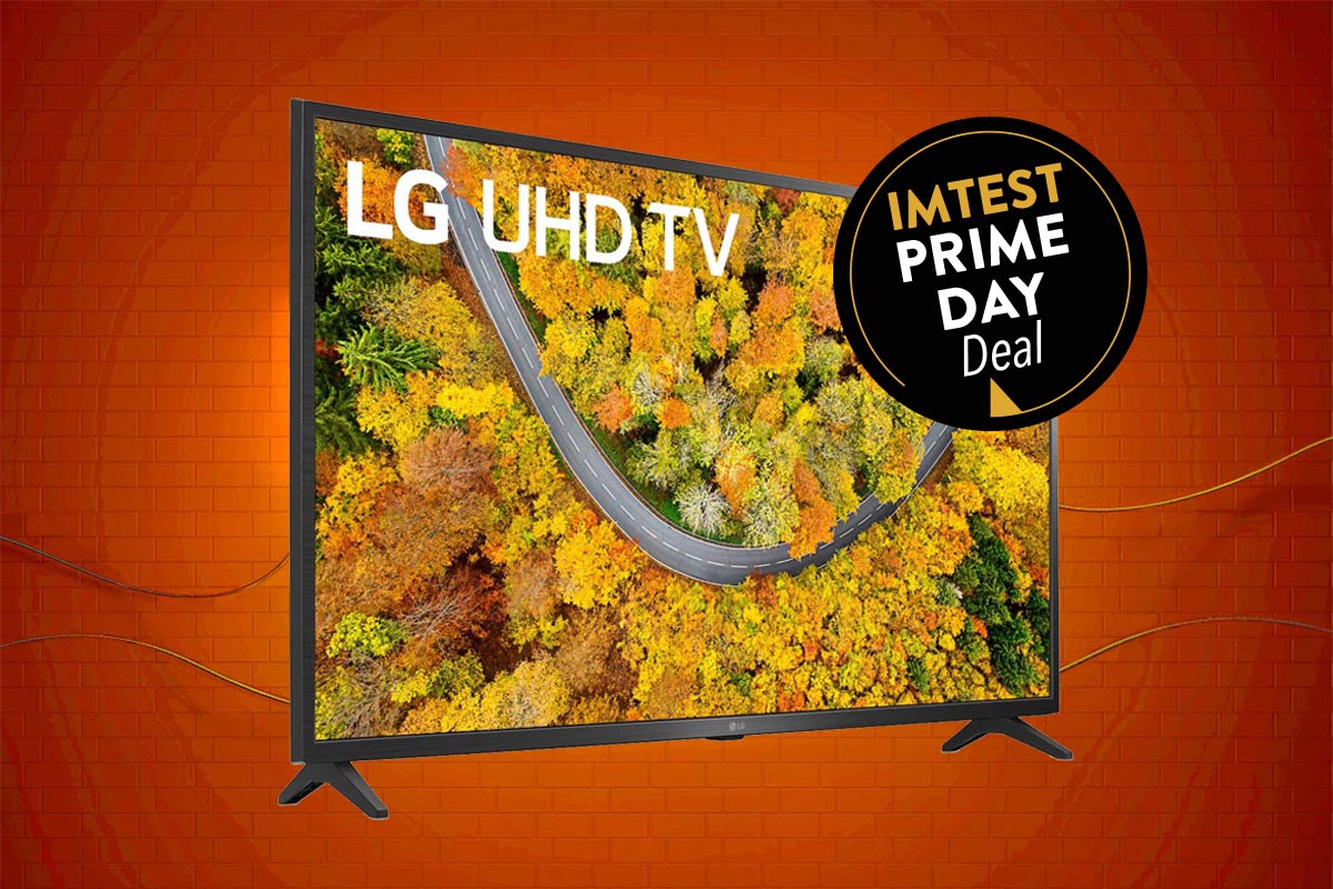 Der LG Tv vor einem orangenen Background