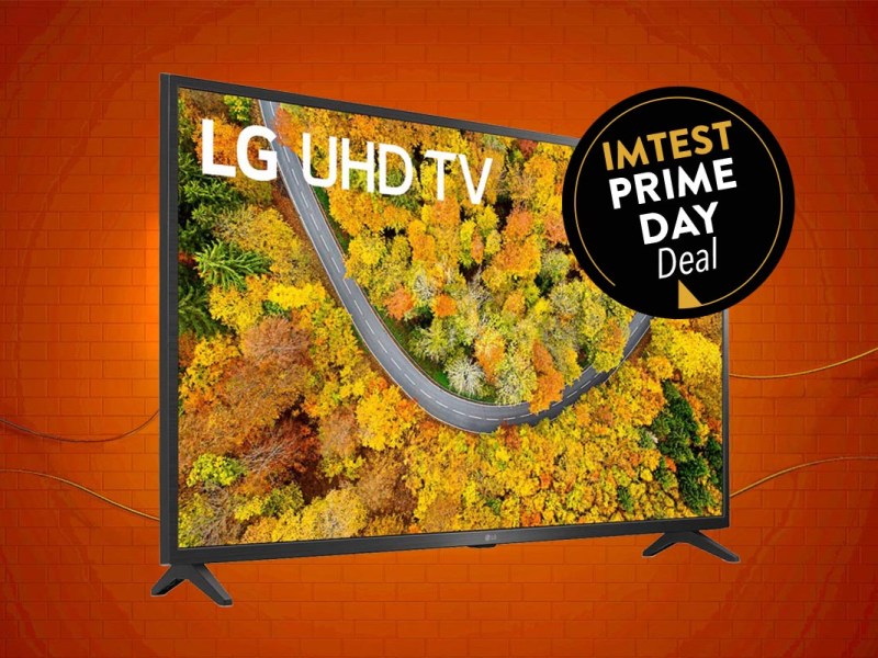 Der LG Tv vor einem orangenen Background