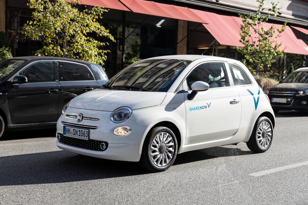 Fiat 500 im Angebot der Carsharing-Flotte von sharenow