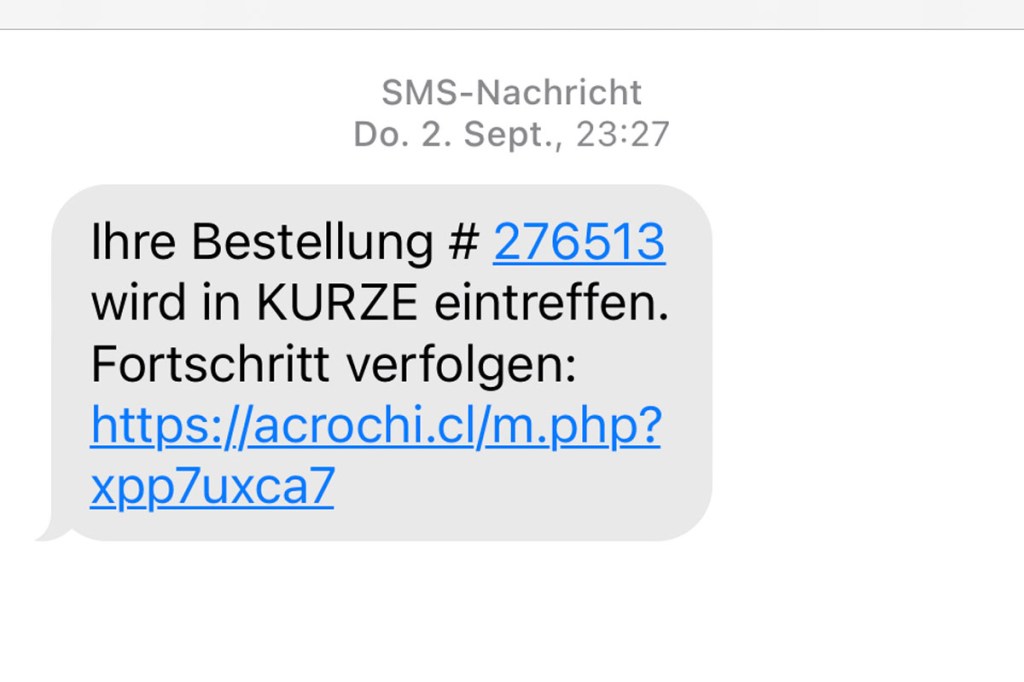 Smishing Nachricht