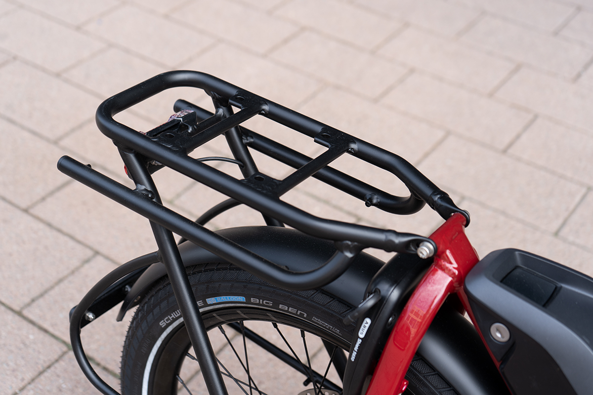 Tern NBD Komtak-E-Bike Detailansicht des Gepäckträgers