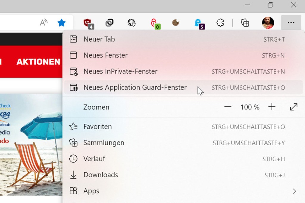 Windows Defender Application Guard starten
