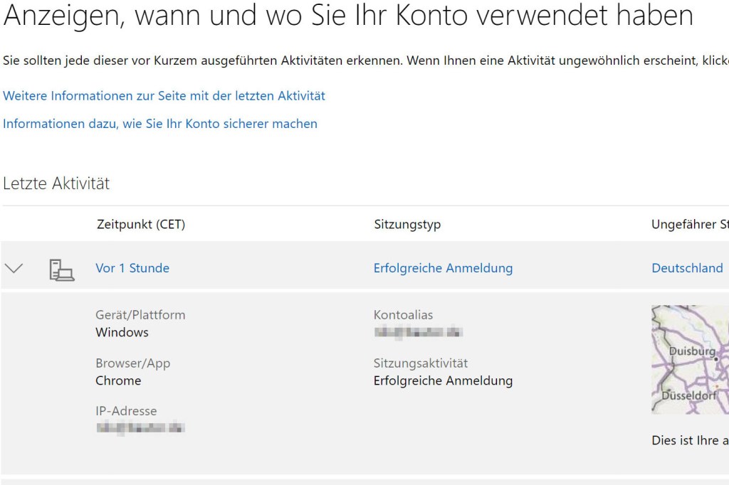 Microsoft-Konto Anmeldungen