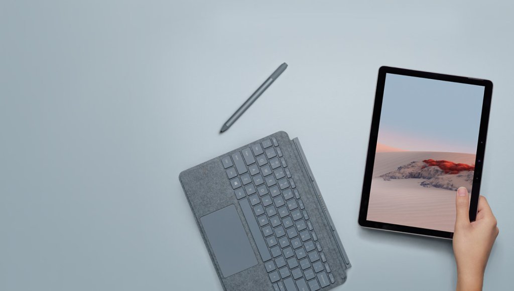 Surface Go 2 Tablet mit Stift und Tastatur