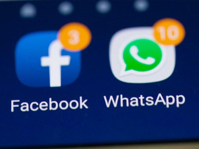 App-Logos von Whatsapp und Facebook.