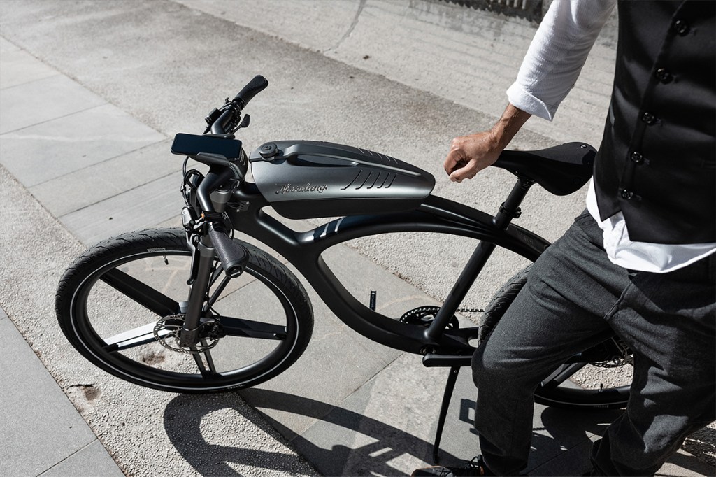 E-bike von Noordung mit futuristisch aussehendem akku