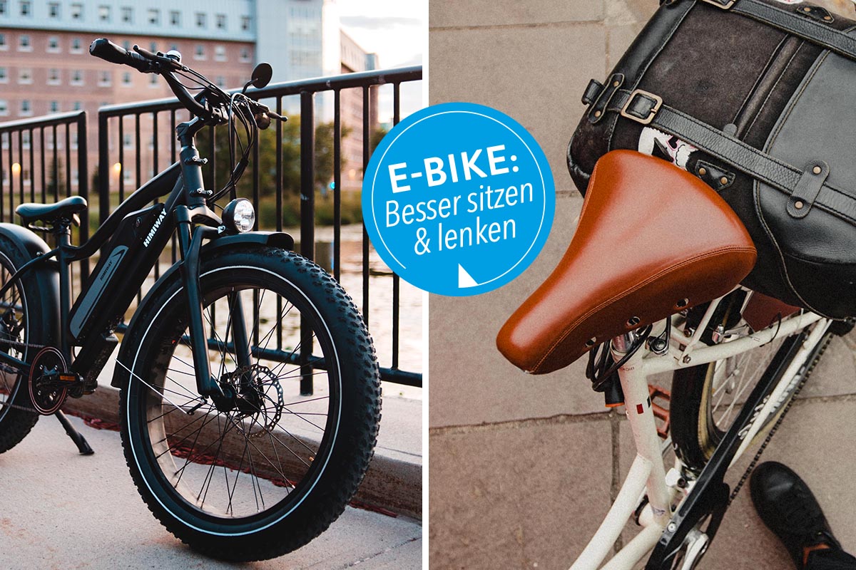 Ein Fahrrad und ein Fahrradsattel auf einem Gehweg