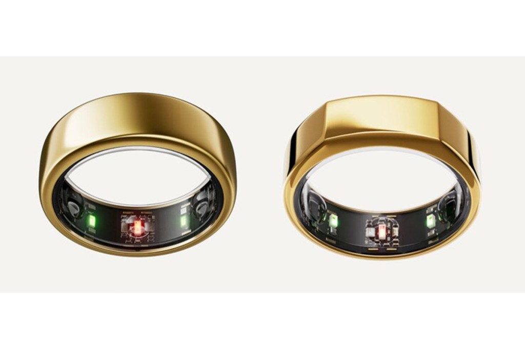 Two Oura rings are side by side for comparison.