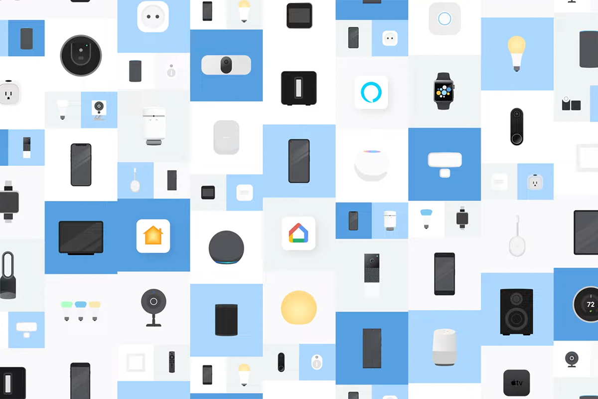 Viele kleine Smarthome-Symbole