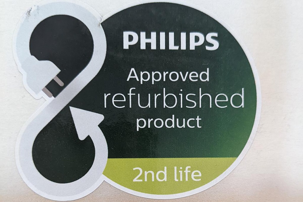 Philips grünes Siegel mit refurbished Marke