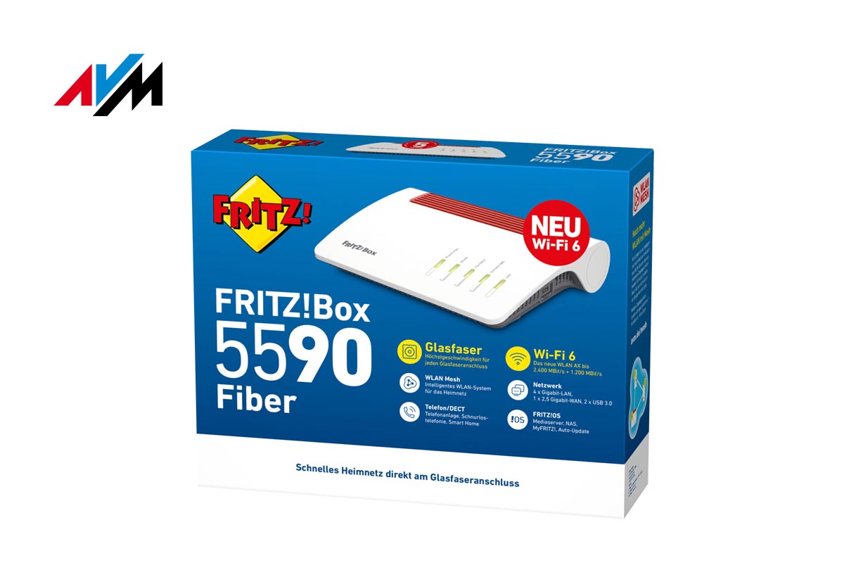 Productshot von der AVM Fritz!Box 5590 Fiber