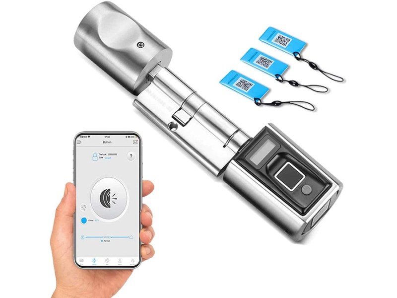 Welock Smart Lock mit drei RFID-Karten und einem Handy mit App-Screen