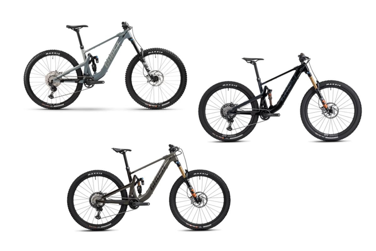 3 Product-Shots des neuen E-Mountainbikes Ghost Path Riot