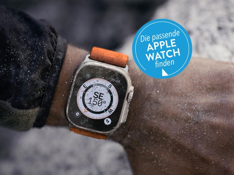 Eine Apple Watch getragen am Handgelenk