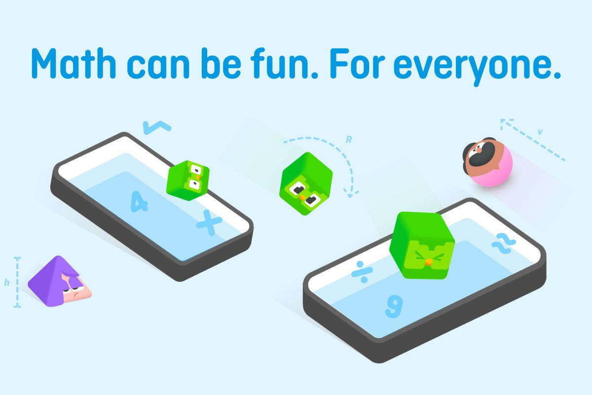 Grafik von Duolingo mit der Überschrift "Math can be fun. For everyone."