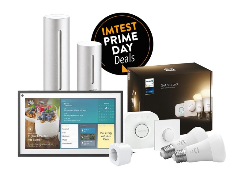 Smart Home Produkte vor weißem Hintergrund