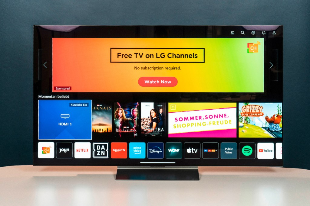 OLED-TVs: Startbildschirm LG OLED C2