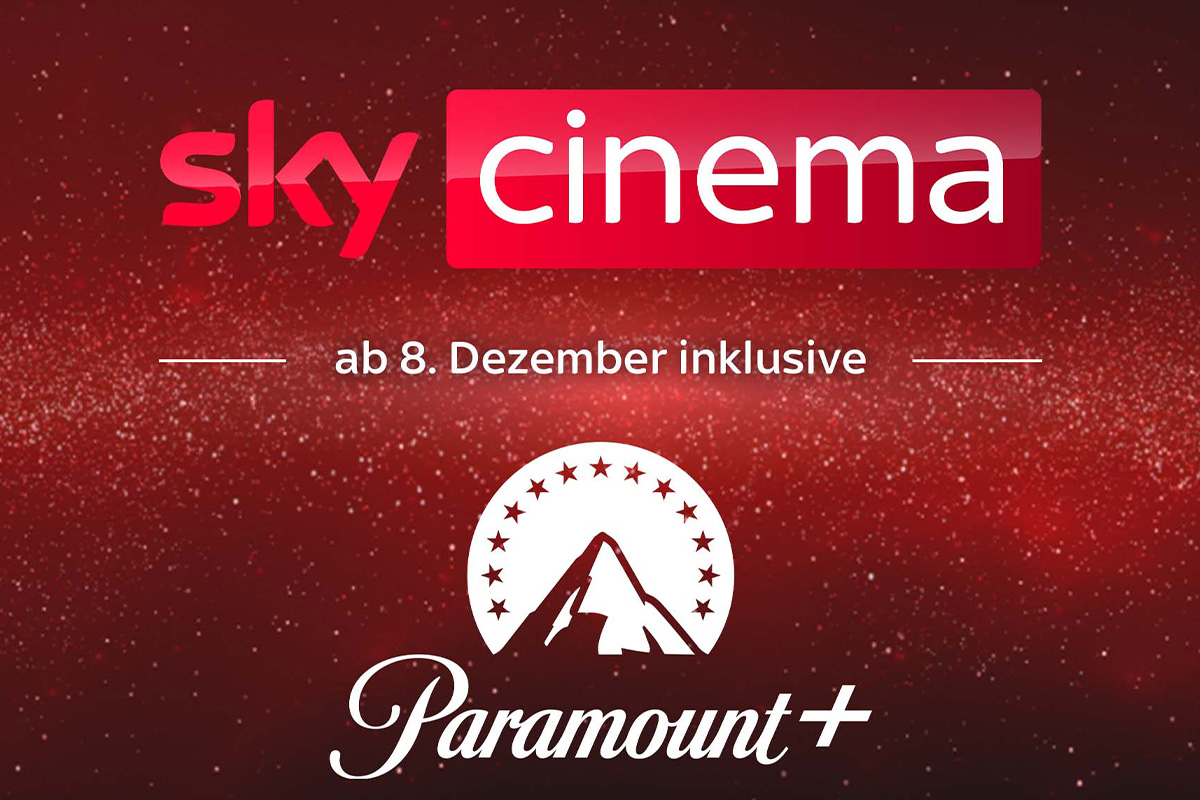Das Bild zeigt die Logos des Sky-Cinema-Pakets und von Paramount+.