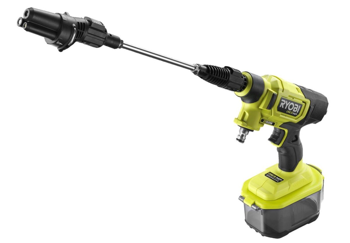 Der Ryobi RY18PWX41A in schräger Seitenansicht