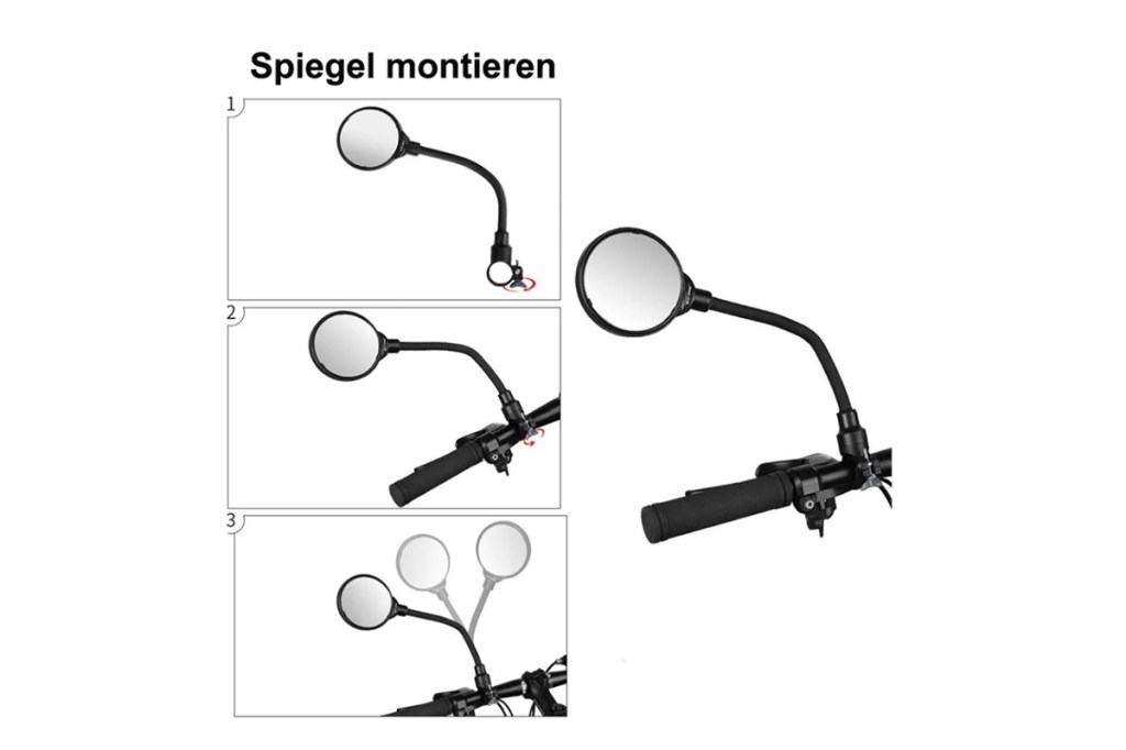 Fahrradspiegel mit Schwanenhals