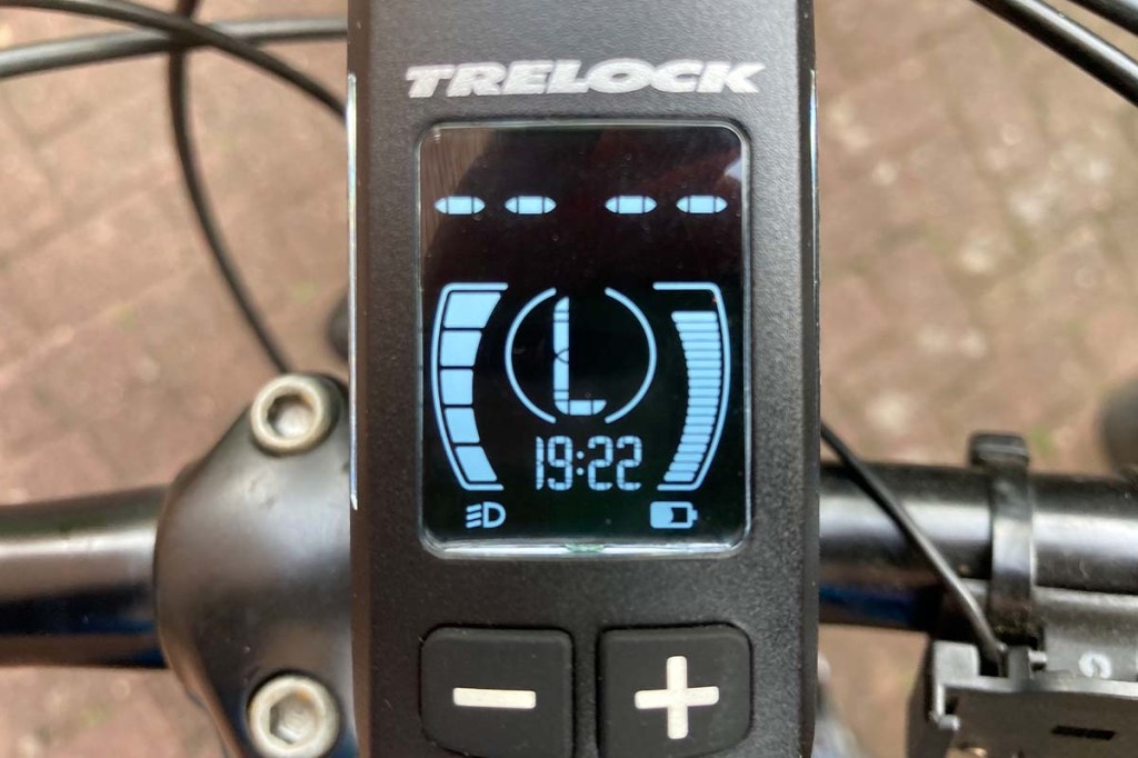 Trelock Fahrradlicht Display Nahaufnahme