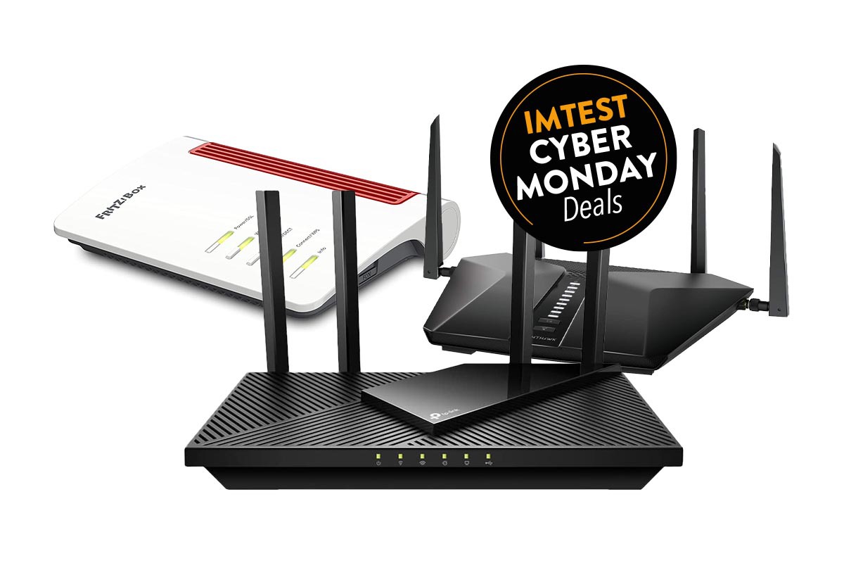 Produktshots dreier WLAN-Router am Cyber Monday