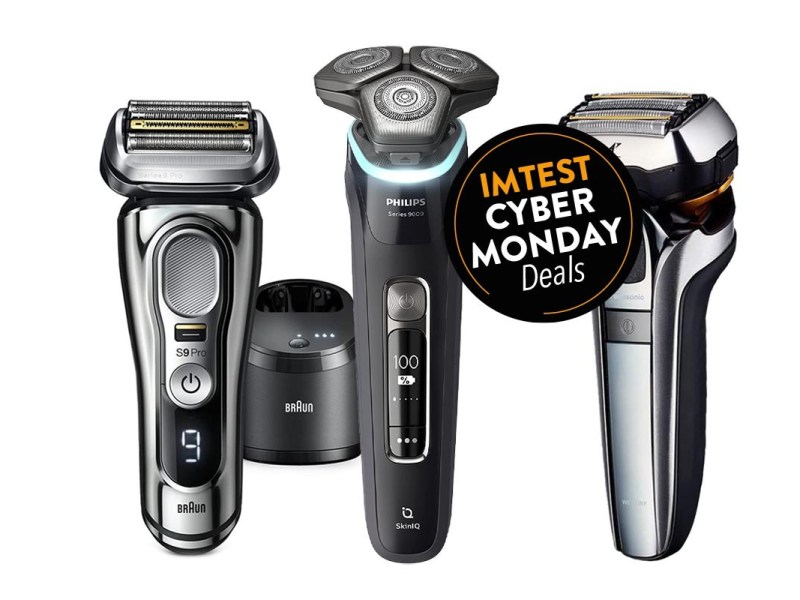 Productshots von drei Eletkrischen Rasierern am Cyber Monday.