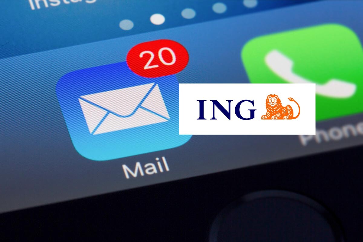 Mail-Icon auf Smartphone mit Logo der ING DiBa