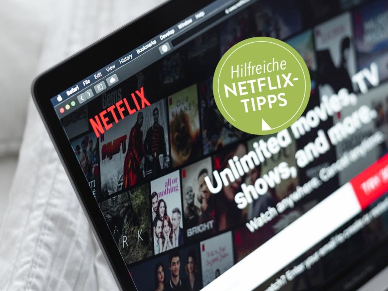 Startseite von Netflix auf einem Laptop